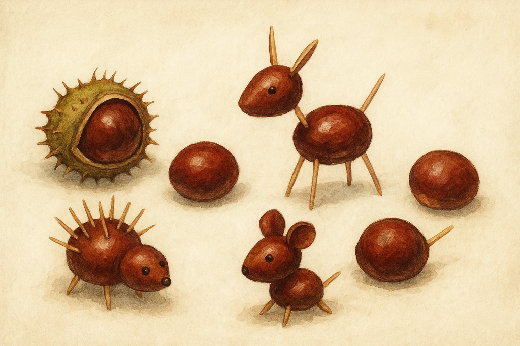 Kastanientiere basten mit tragtraum